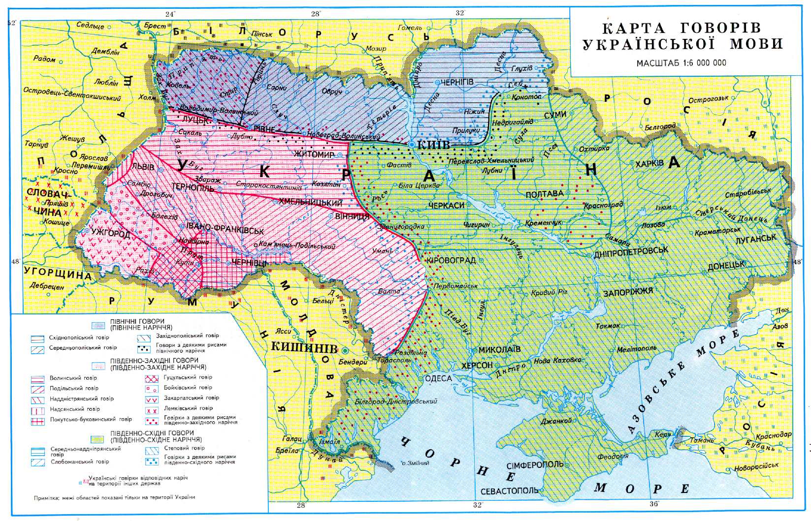 Карта говорів української мови